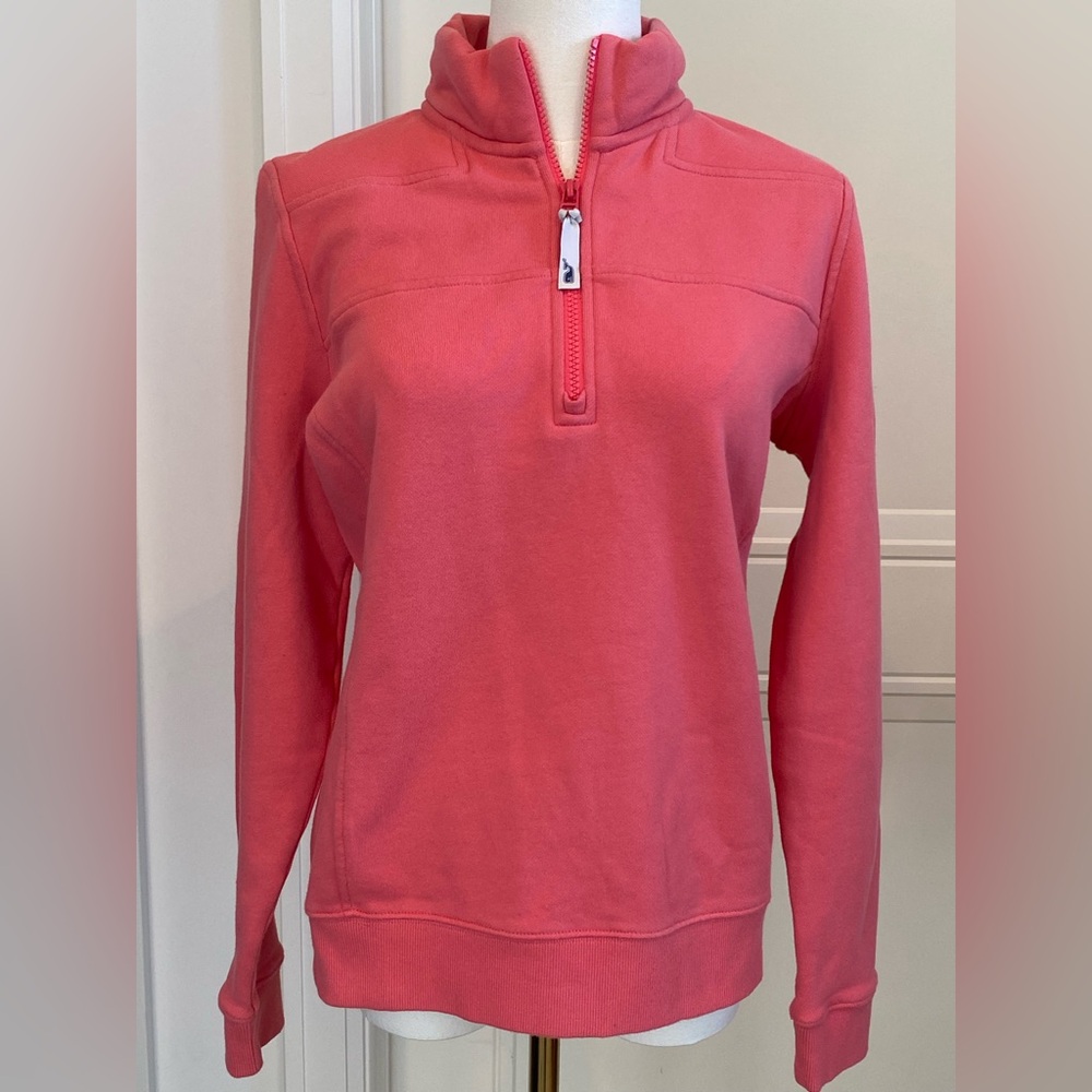 Vineyard Vines Shep Shirt Jetty Red (Coral) Quarter-Zip Sweatshirt Small NWT